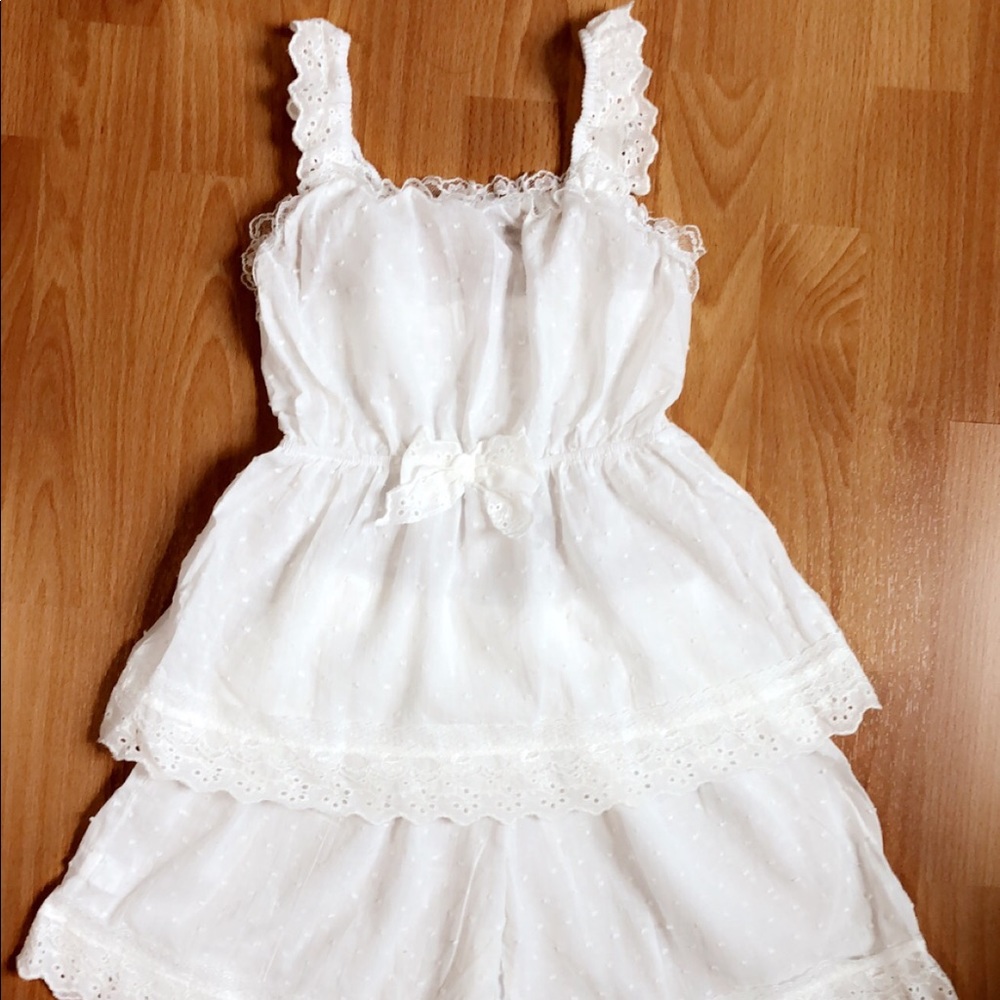 White frilly pajama set